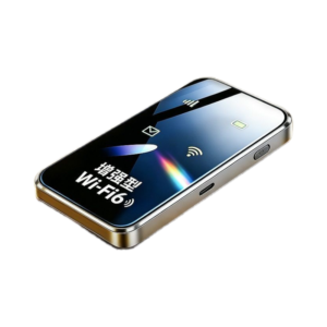 Slim Black Portable Wi-Fi 6 Hotspot with OLED Screen