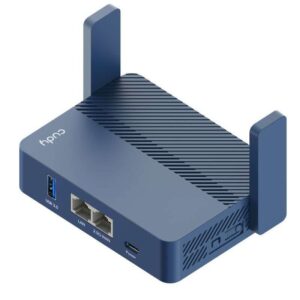 Compact Blue Dual Port Wi-Fi Extender Signal Booster